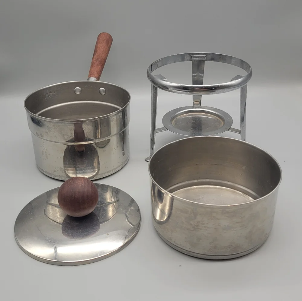 Vintage Fondue Pot Ernest Sohn mid Century modern Stainless steel chafing dish - Picture 6 of 7